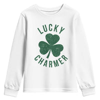 Funny Irish St Patricks Day Shamrock Youth Sweatshirt Lucky Charmer