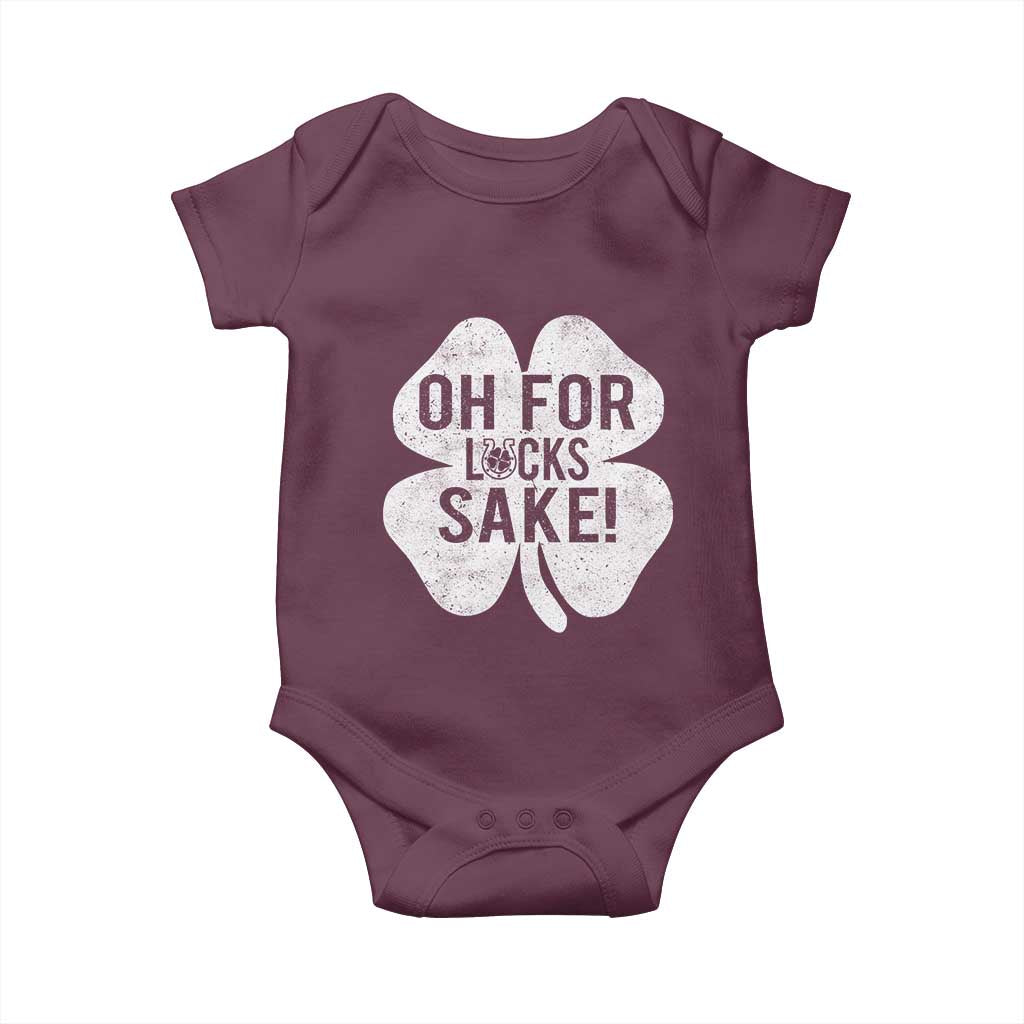 Funny Irish St Patricks Day Shamrock Baby Onesie Oh For Lucks Sake