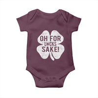 Funny Irish St Patricks Day Shamrock Baby Onesie Oh For Lucks Sake