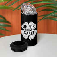 Funny Irish St Patricks Day Shamrock 4 in 1 Can Cooler Tumbler Oh For Lucks Sake