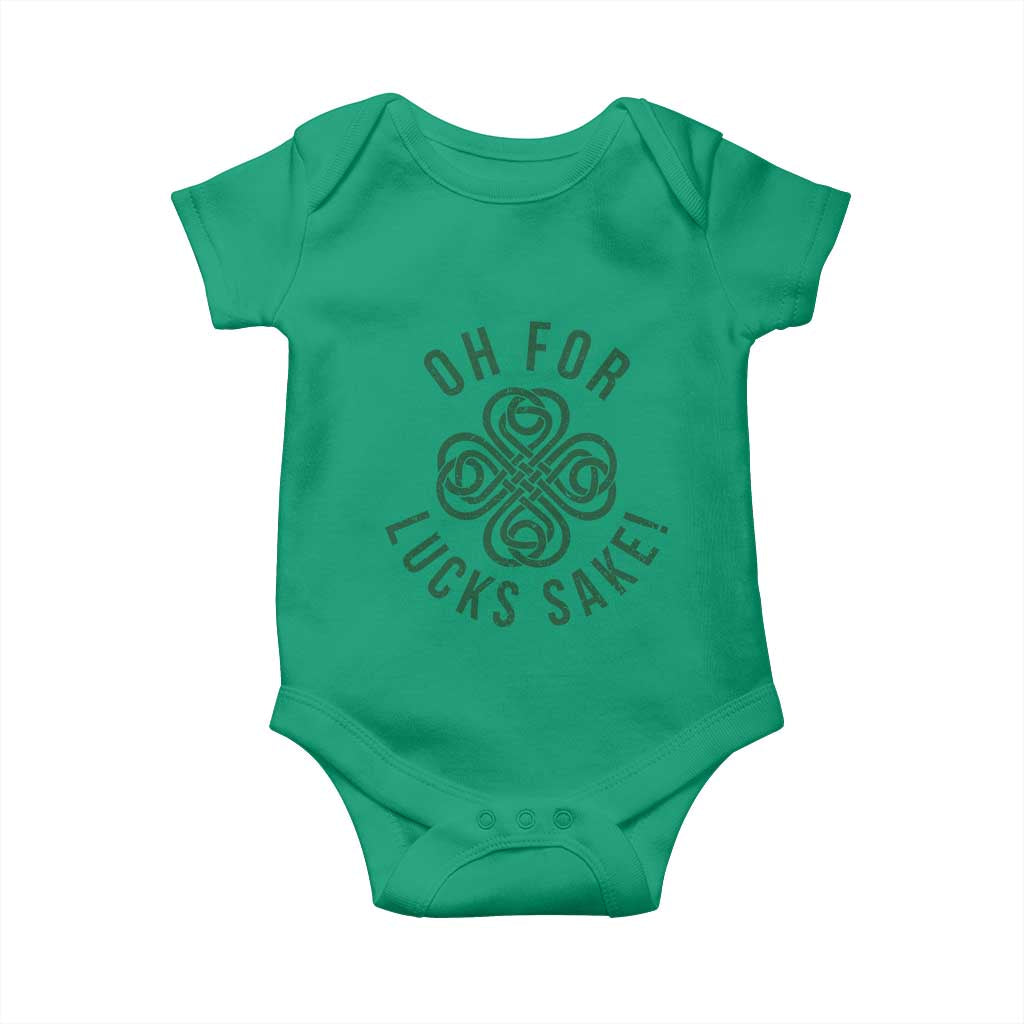 Funny St Patricks Day Baby Onesie Oh For Lucks Sake Irish Celtic Shamrock