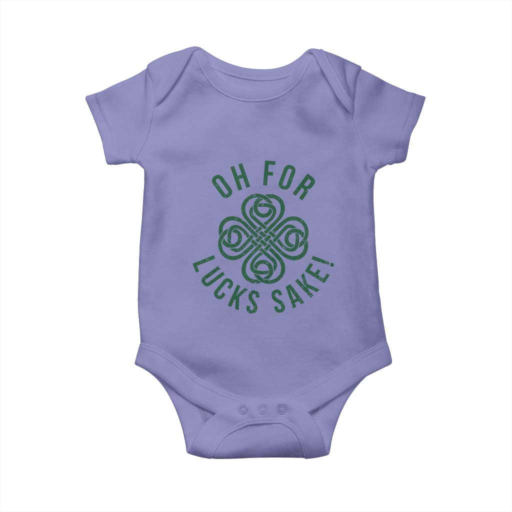 Funny St Patricks Day Baby Onesie Oh For Lucks Sake Irish Celtic Shamrock