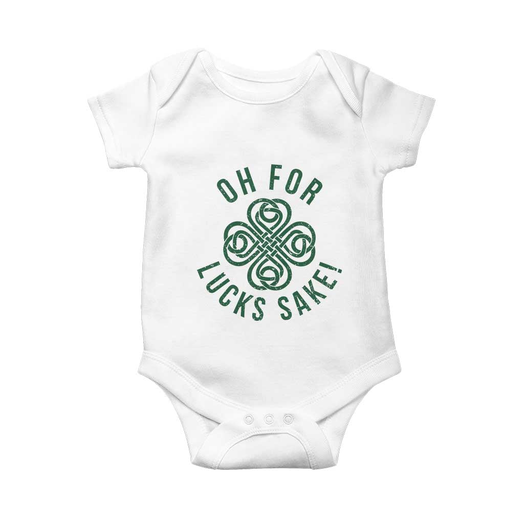 Funny St Patricks Day Baby Onesie Oh For Lucks Sake Irish Celtic Shamrock