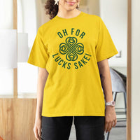 Funny St Patricks Day T Shirt For Women Oh For Lucks Sake Irish Celtic Shamrock
