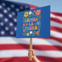 Chinga La Migra Protest Sign Funny Boho Floral Resist Retro Pro Immigration