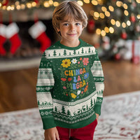 Chinga La Migra Ugly Christmas Sweater Funny Boho Floral Resist Retro Pro Immigration