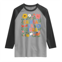 Chinga La Migra Raglan Shirt Funny Boho Floral Resist Retro Pro Immigration