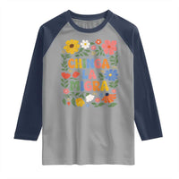 Chinga La Migra Raglan Shirt Funny Boho Floral Resist Retro Pro Immigration