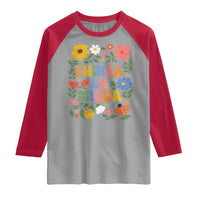 Chinga La Migra Raglan Shirt Funny Boho Floral Resist Retro Pro Immigration