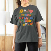 Chinga La Migra T Shirt For Women Funny Boho Floral Resist Retro Pro Immigration