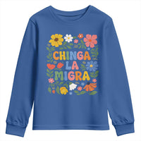 Chinga La Migra Youth Sweatshirt Funny Boho Floral Resist Retro Pro Immigration