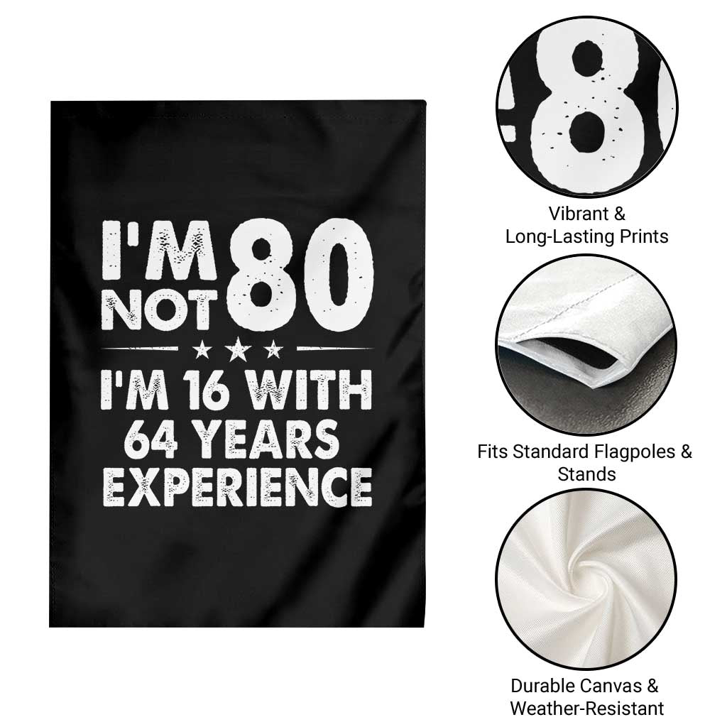 80th Birthday Garden Flag Funny Saying Retro Vintage 80 Year Old Gift