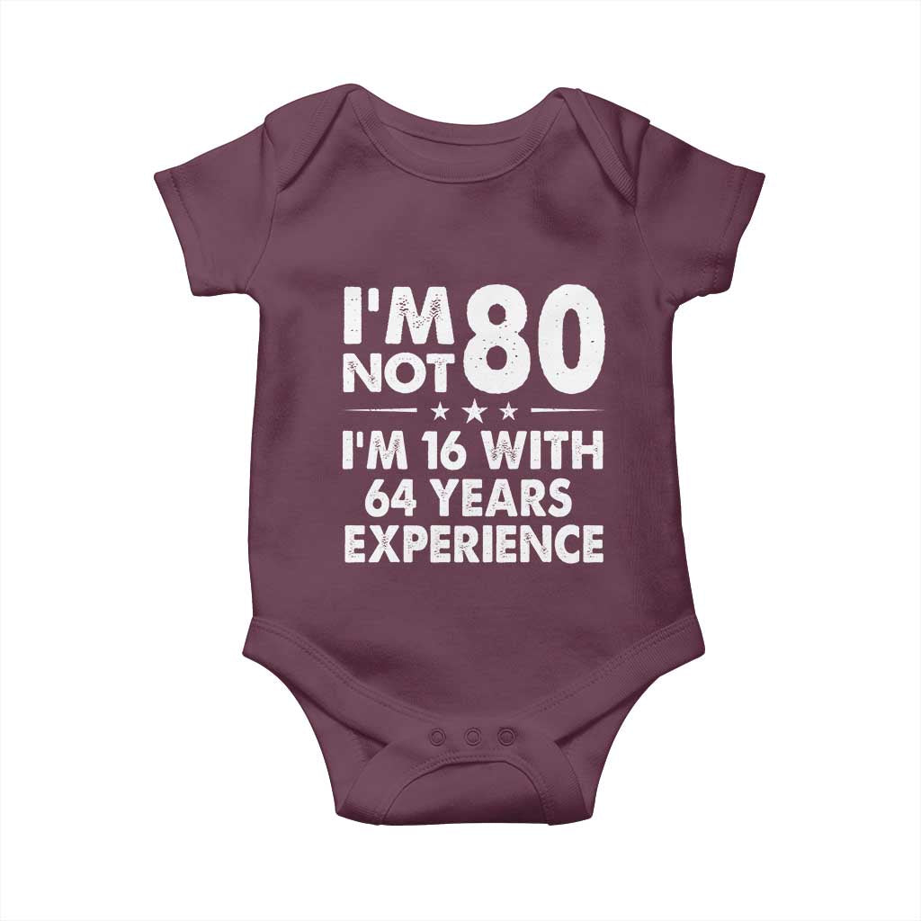 80th Birthday Baby Onesie Funny Saying Retro Vintage 80 Year Old Gift