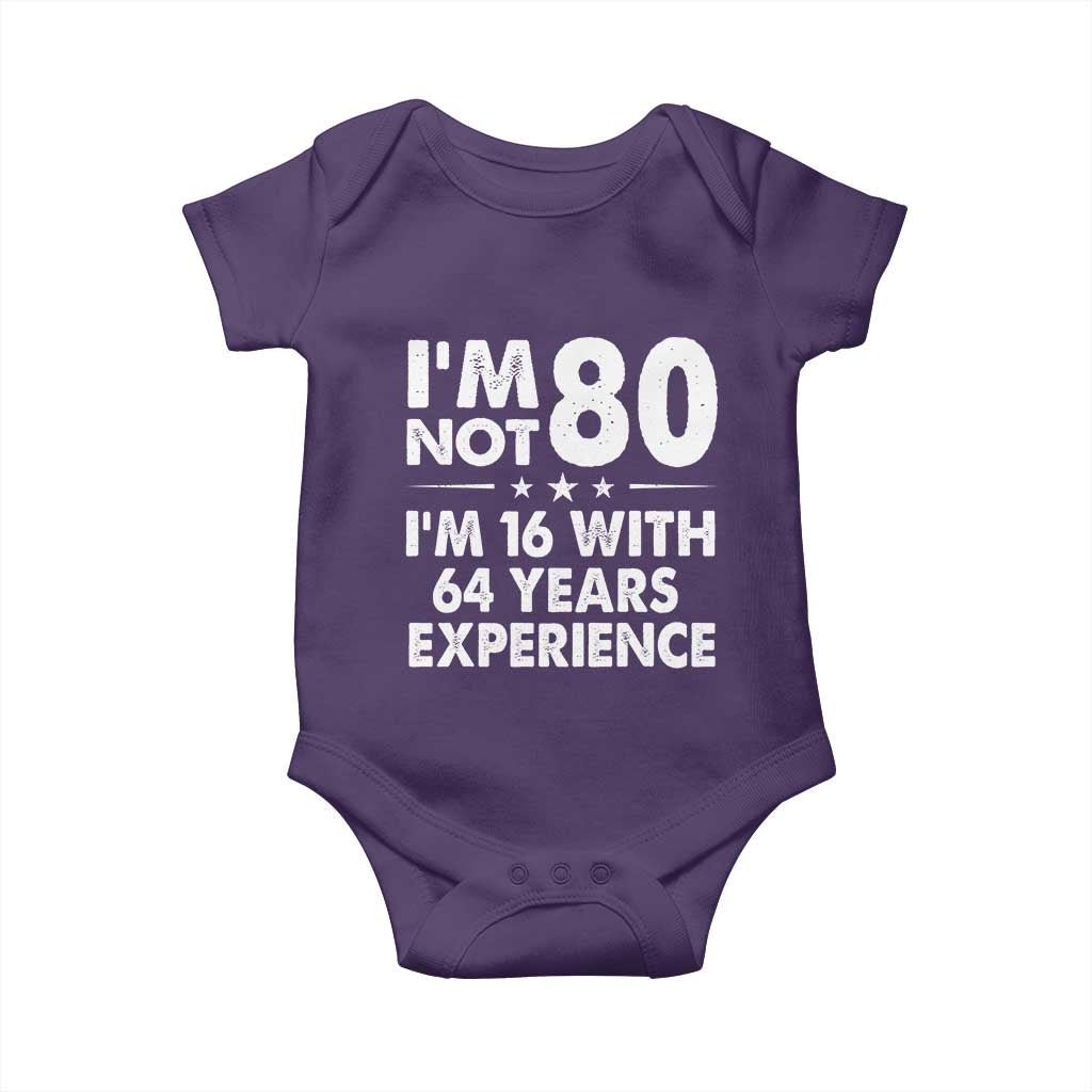 80th Birthday Baby Onesie Funny Saying Retro Vintage 80 Year Old Gift