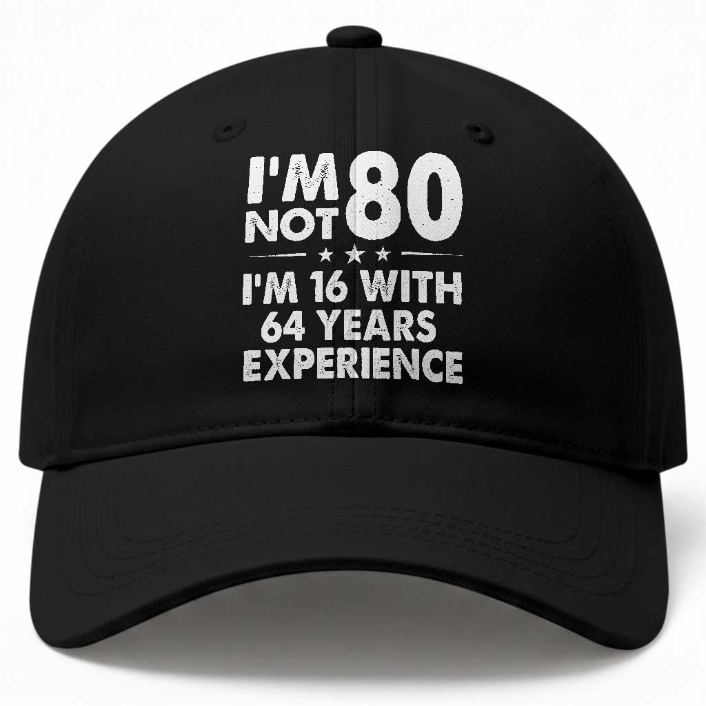 80th Birthday Baseball Cap Funny Saying Retro Vintage 80 Year Old Gift
