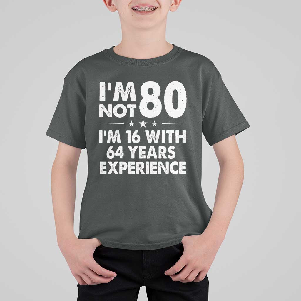 80th Birthday T Shirt For Kid Funny Saying Retro Vintage 80 Year Old Gift