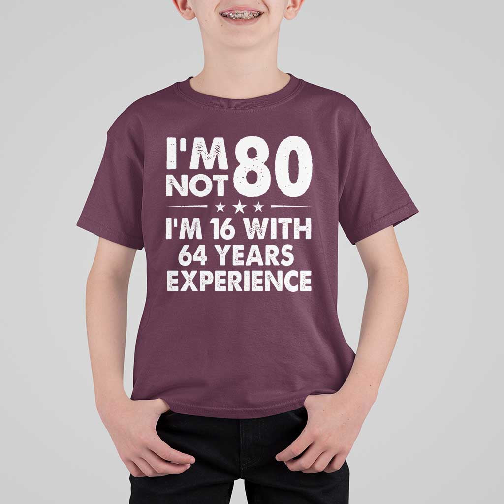 80th Birthday T Shirt For Kid Funny Saying Retro Vintage 80 Year Old Gift