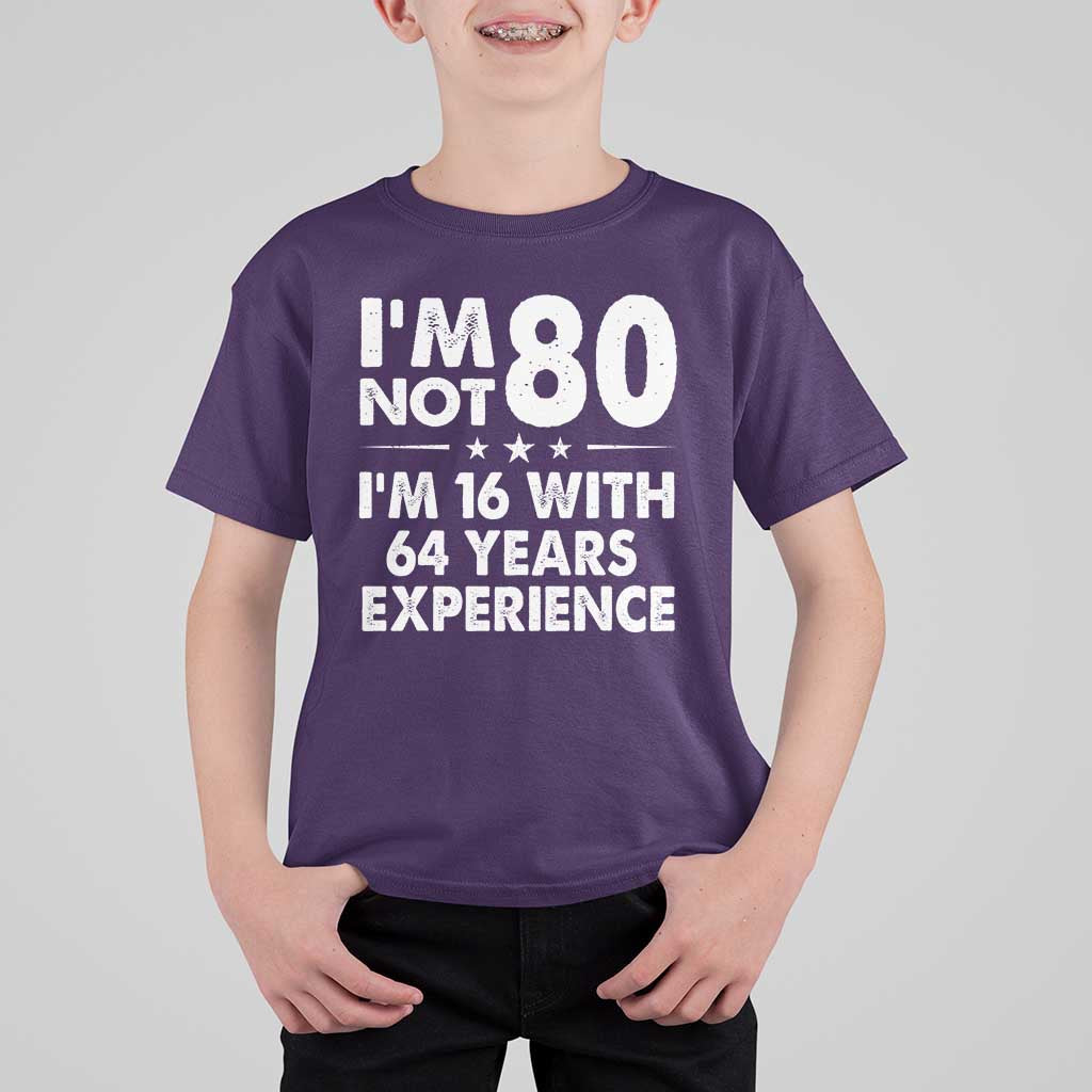 80th Birthday T Shirt For Kid Funny Saying Retro Vintage 80 Year Old Gift
