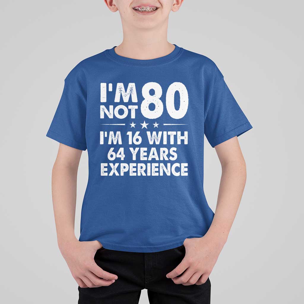 80th Birthday T Shirt For Kid Funny Saying Retro Vintage 80 Year Old Gift
