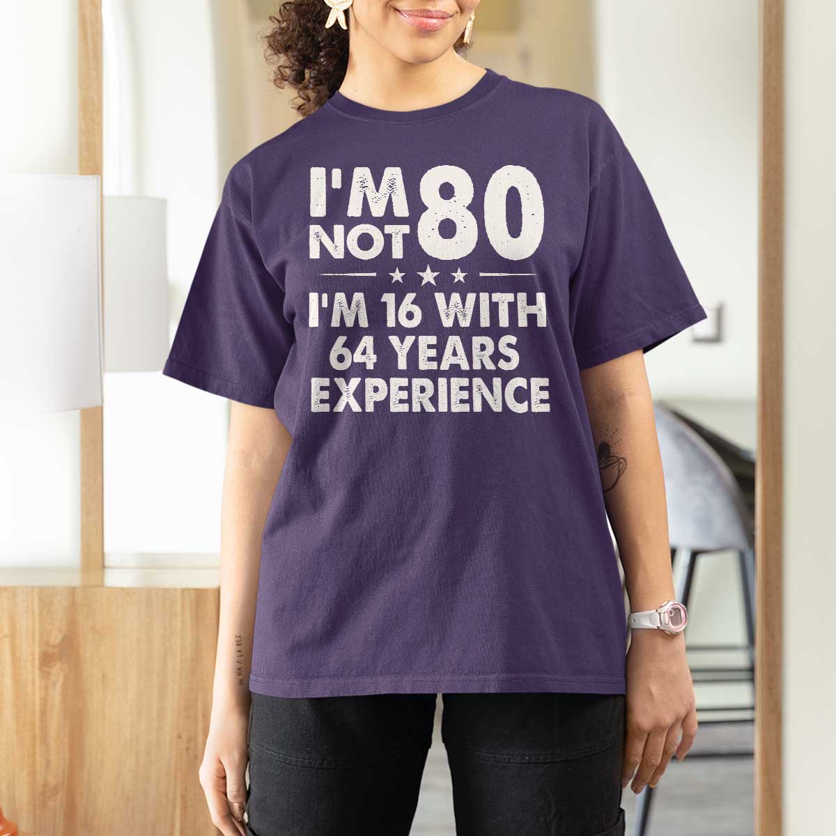 80th Birthday T Shirt For Women Funny Saying Retro Vintage 80 Year Old Gift