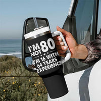 80th Birthday Tumbler With Handle Funny Saying Retro Vintage 80 Year Old Gift
