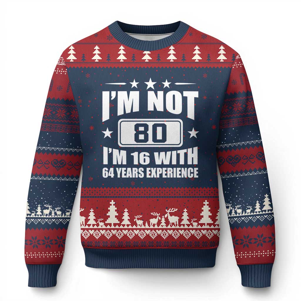 80th Birthday Ugly Christmas Sweater Funny Saying 80 Year Old Gift