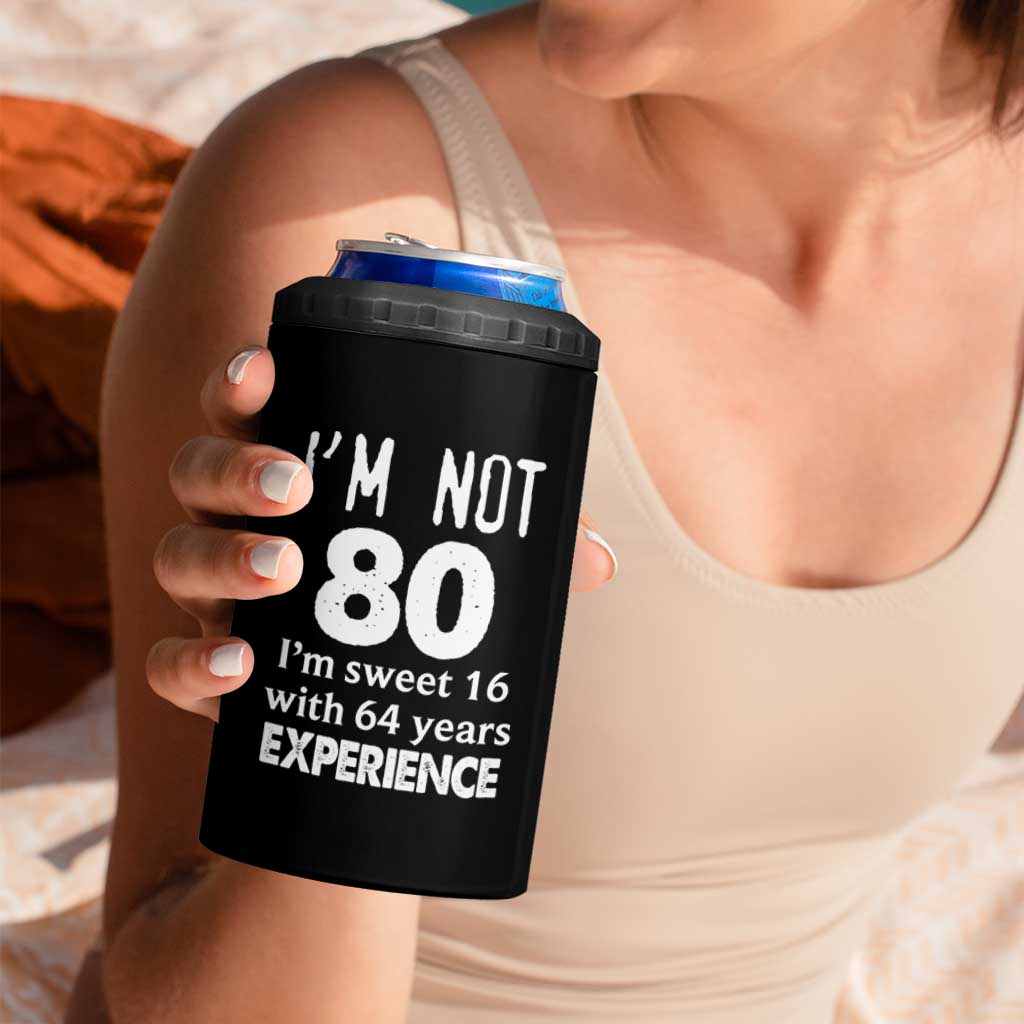 80th Birthday 4 in 1 Can Cooler Tumbler Funny 80 Year Old Gift