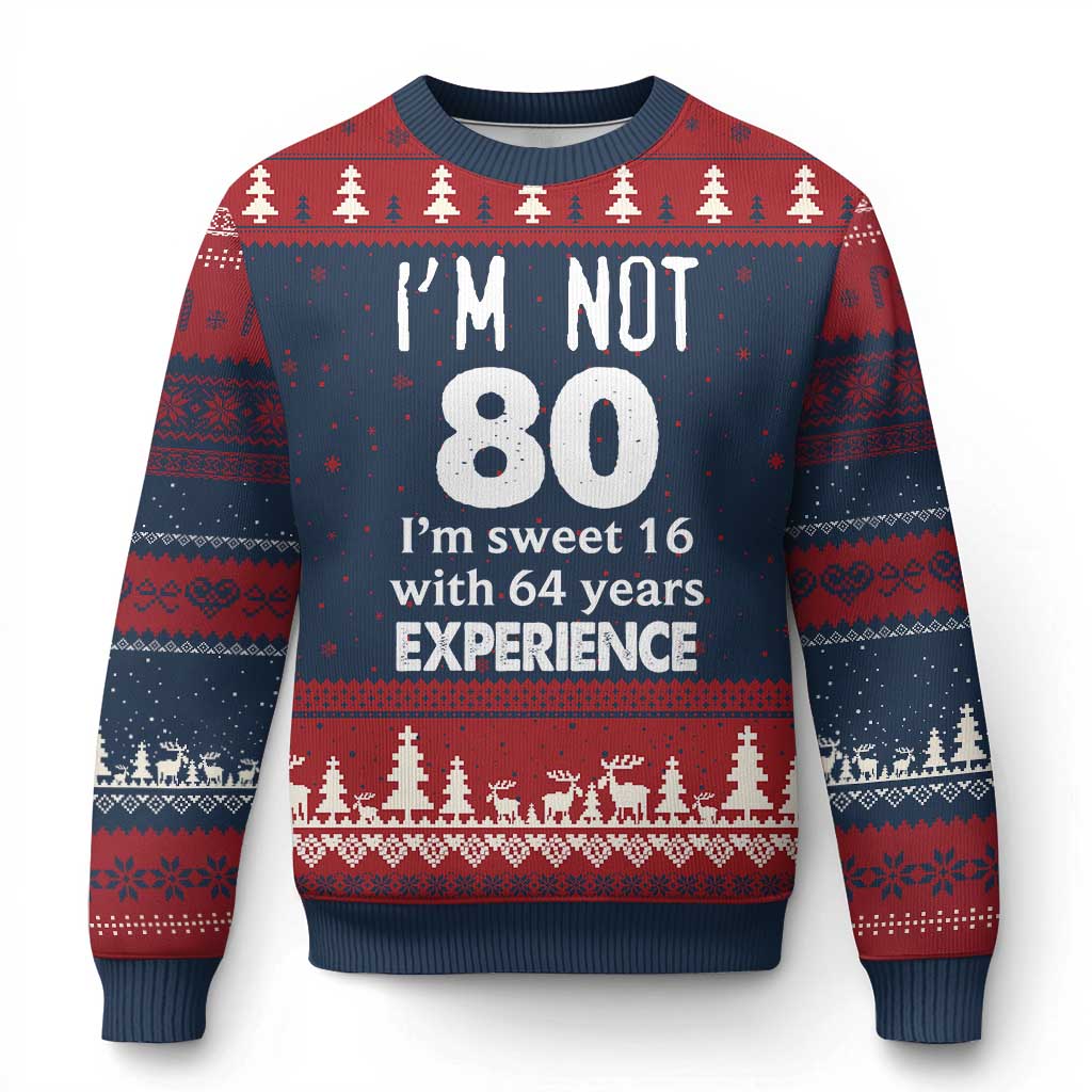 80th Birthday Ugly Christmas Sweater Funny 80 Year Old Gift