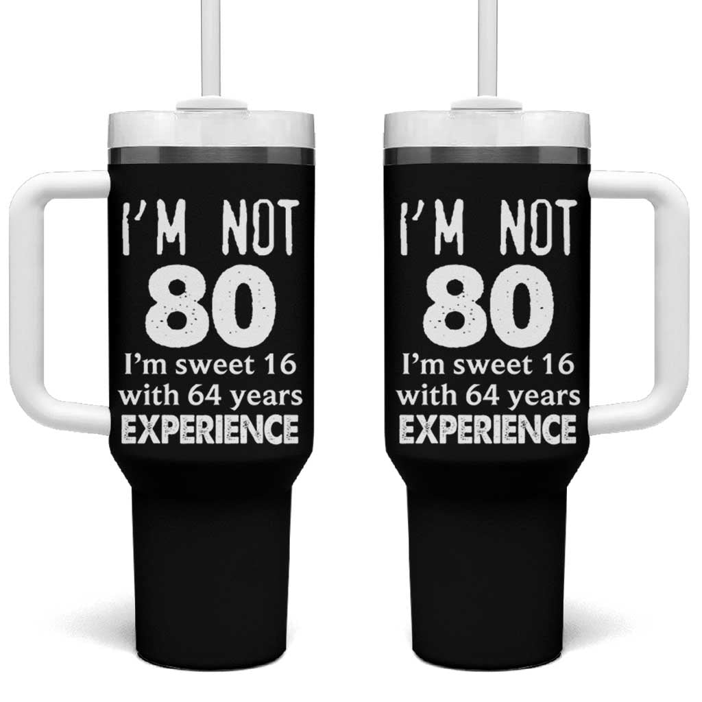 80th Birthday Tumbler With Handle Funny 80 Year Old Gift