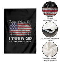 America Turns 250 I Turn 30 Garden Flag Vintage 1996 30th Birthday 250th Anniversary USA 30 Year Old Gift
