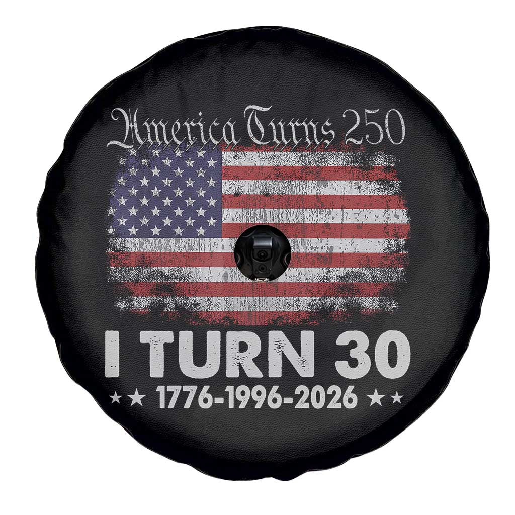 America Turns 250 I Turn 30 Spare Tire Cover Vintage 1996 30th Birthday 250th Anniversary USA 30 Year Old Gift