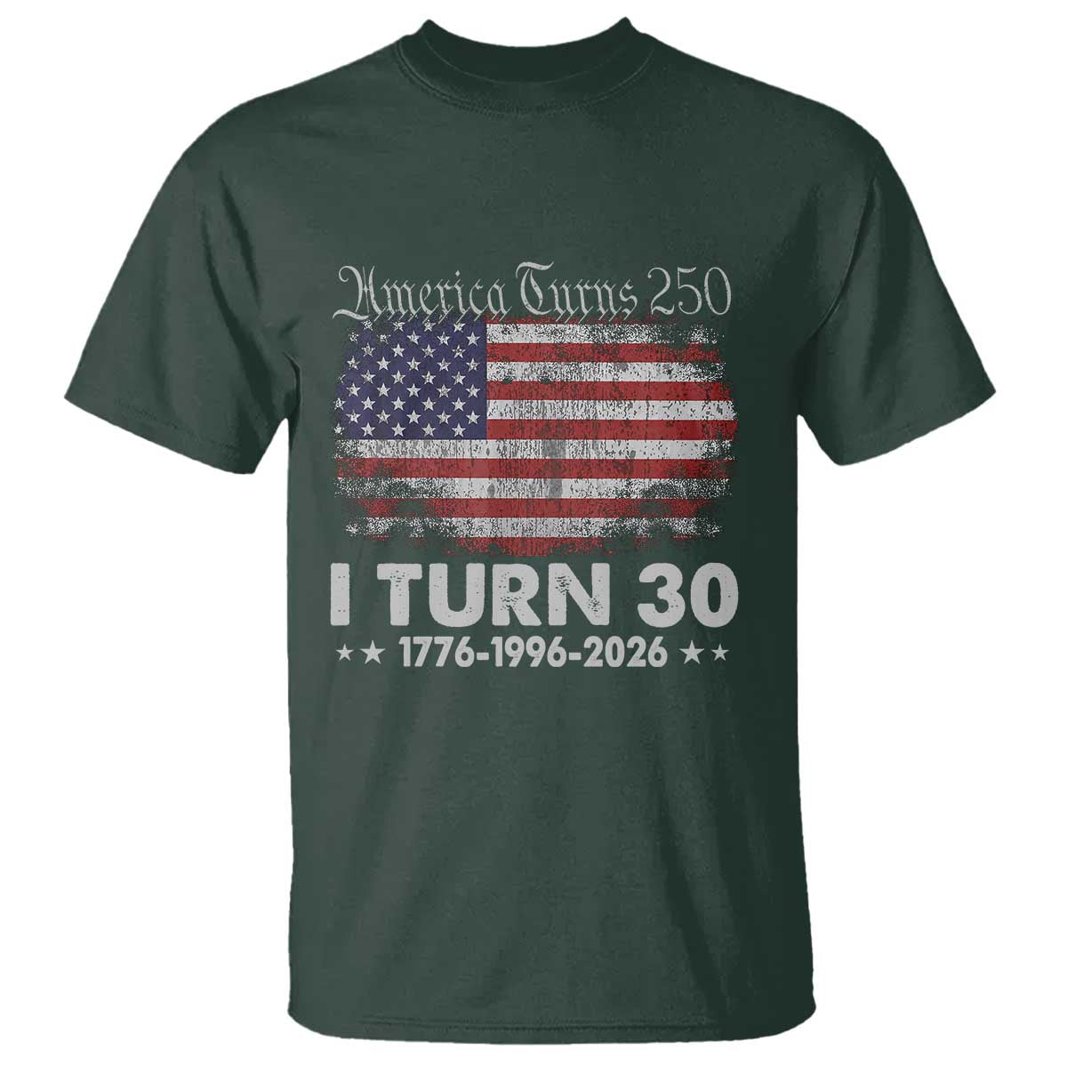 America Turns 250 I Turn 30 T Shirt Vintage 1996 30th Birthday 250th Anniversary USA 30 Year Old Gift