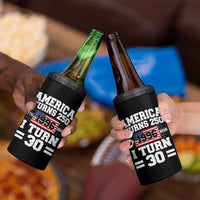 America Turns 250 I Turn 30 4 in 1 Can Cooler Tumbler Vintage 1996 30th Birthday 250th Anniversary USA Flag 30 Year Old Gift