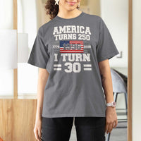 America Turns 250 I Turn 30 T Shirt For Women Vintage 1996 30th Birthday 250th Anniversary USA Flag 30 Year Old Gift