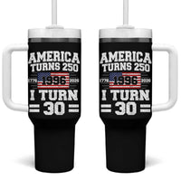 America Turns 250 I Turn 30 Tumbler With Handle Vintage 1996 30th Birthday 250th Anniversary USA Flag 30 Year Old Gift