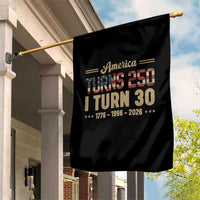 America Turns 250 I Turn 30 Garden Flag Retro 1996 30th Birthday 250th Anniversary USA Flag 30 Year Old Gift