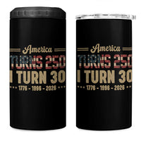 America Turns 250 I Turn 30 4 in 1 Can Cooler Tumbler Retro 1996 30th Birthday 250th Anniversary USA Flag 30 Year Old Gift