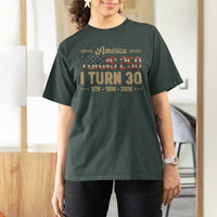 America Turns 250 I Turn 30 T Shirt For Women Retro 1996 30th Birthday 250th Anniversary USA Flag 30 Year Old Gift