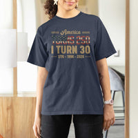 America Turns 250 I Turn 30 T Shirt For Women Retro 1996 30th Birthday 250th Anniversary USA Flag 30 Year Old Gift