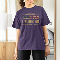 America Turns 250 I Turn 30 T Shirt For Women Retro 1996 30th Birthday 250th Anniversary USA Flag 30 Year Old Gift