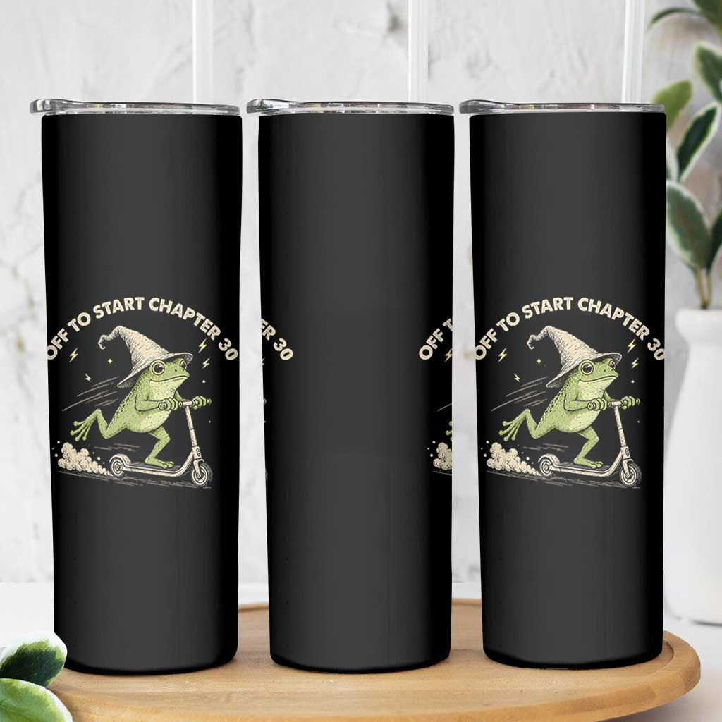 30th Birthday Frog Skinny Tumbler Off To Start Chapter 30