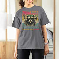Funny 50th Birthday T Shirt For Women Retro Racoon Feral And Fifty