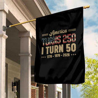 America Turns 250 I Turn 50 50th Birthday Garden Flag Vintage USA 250th Anniversary 1976 50 Year Old Gift