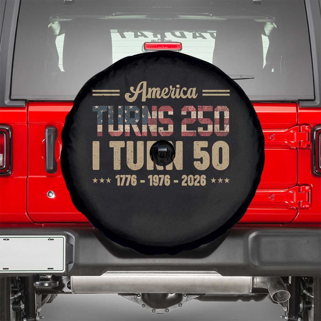 America Turns 250 I Turn 50 50th Birthday Spare Tire Cover Vintage USA 250th Anniversary 1976 50 Year Old Gift