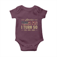 America Turns 250 I Turn 50 50th Birthday Baby Onesie Vintage USA 250th Anniversary 1976 50 Year Old Gift