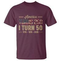 America Turns 250 I Turn 50 50th Birthday T Shirt Vintage USA 250th Anniversary 1976 50 Year Old Gift