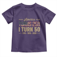 America Turns 250 I Turn 50 50th Birthday Toddler T Shirt Vintage USA 250th Anniversary 1976 50 Year Old Gift