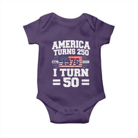 America Turns 250 I Turn 50 50th Birthday Baby Onesie USA 250th Anniversary 1976 50 Year Old Gift