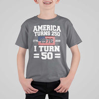 America Turns 250 I Turn 50 50th Birthday T Shirt For Kid USA 250th Anniversary 1976 50 Year Old Gift