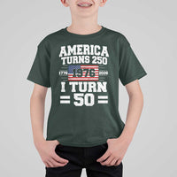 America Turns 250 I Turn 50 50th Birthday T Shirt For Kid USA 250th Anniversary 1976 50 Year Old Gift